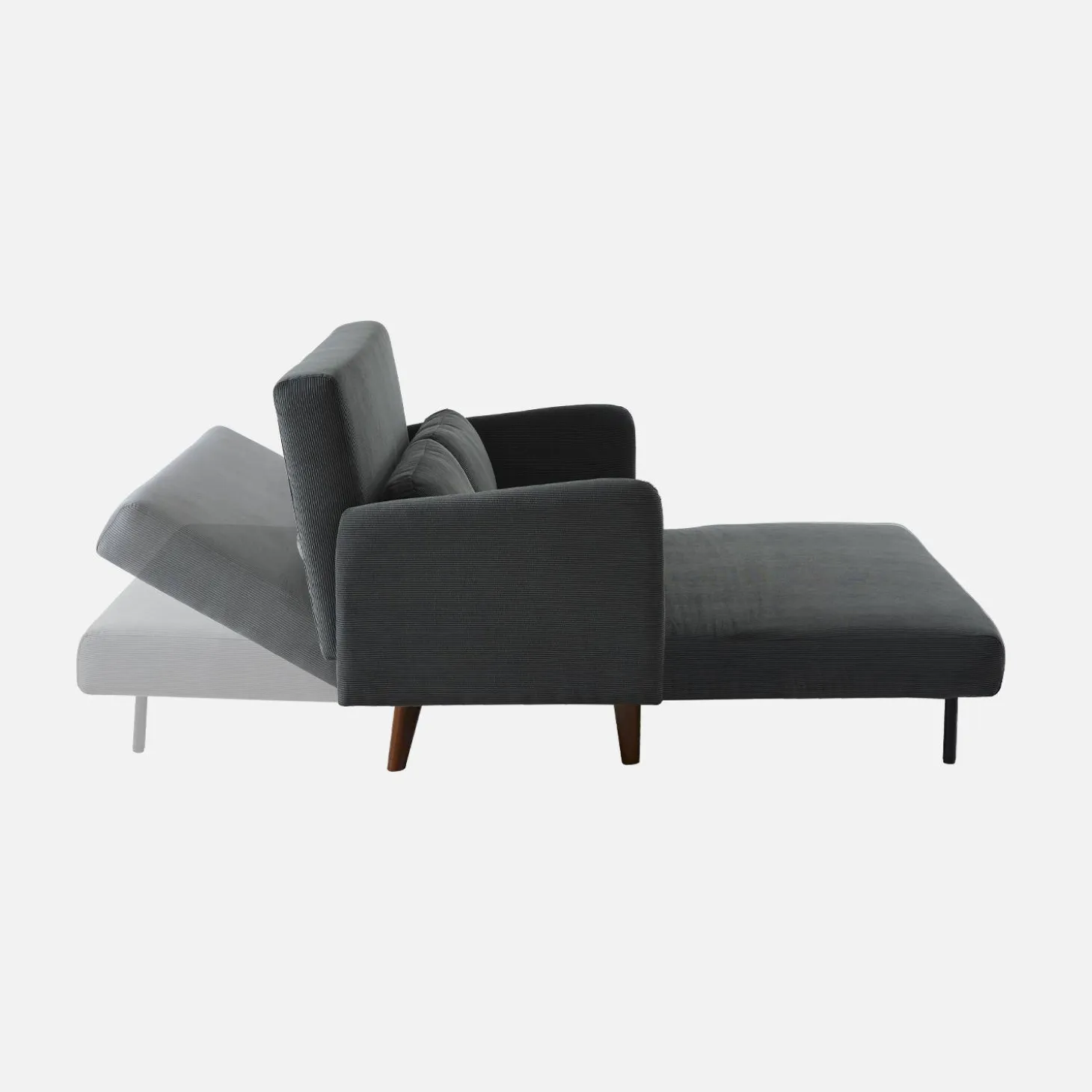 Sofá-cama em veludo canelado fino, 2 lugares