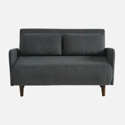 Sofá-cama em veludo canelado fino, 2 lugares
