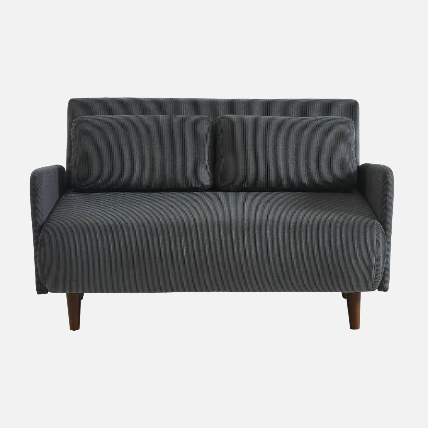Sofá-cama em veludo canelado fino, 2 lugares