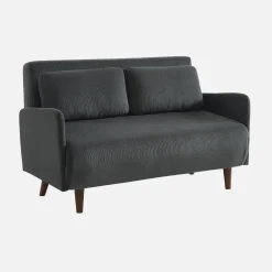 Sofá-cama em veludo canelado fino, 2 lugares