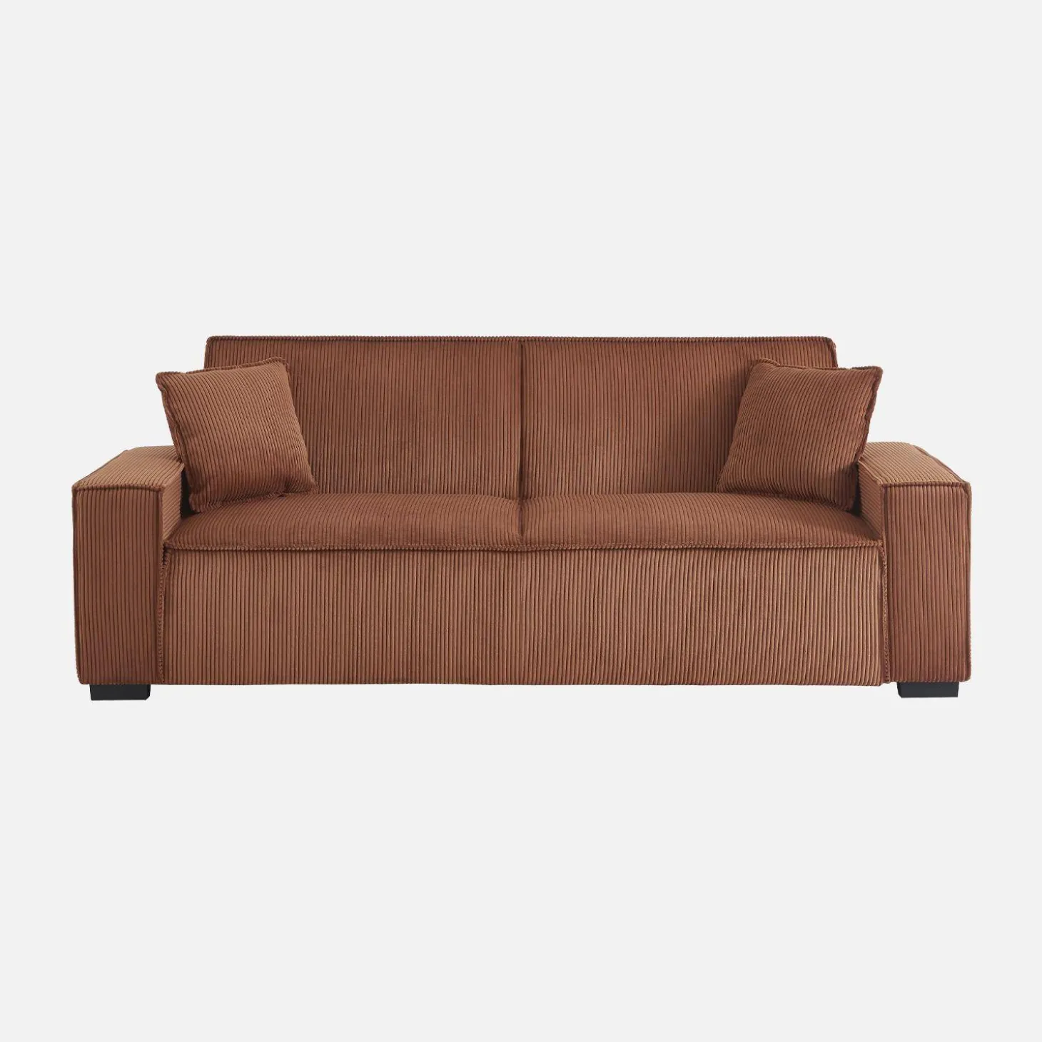 Sofá-cama em veludo canelado grosso, 3 lugares