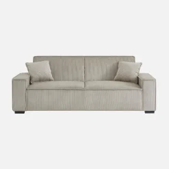 Sofá-cama em veludo canelado grosso, 3 lugares