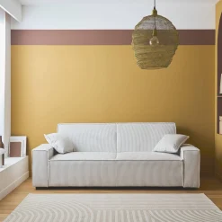 Sofá-cama em veludo canelado grosso, 3 lugares