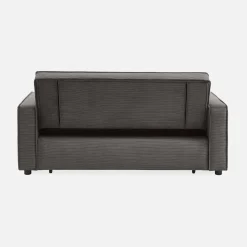 Sofá-cama em veludo canelado, 2 lugares