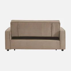 Sofá-cama em veludo canelado, 2 lugares
