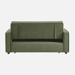 Sofá-cama em veludo canelado, 2 lugares