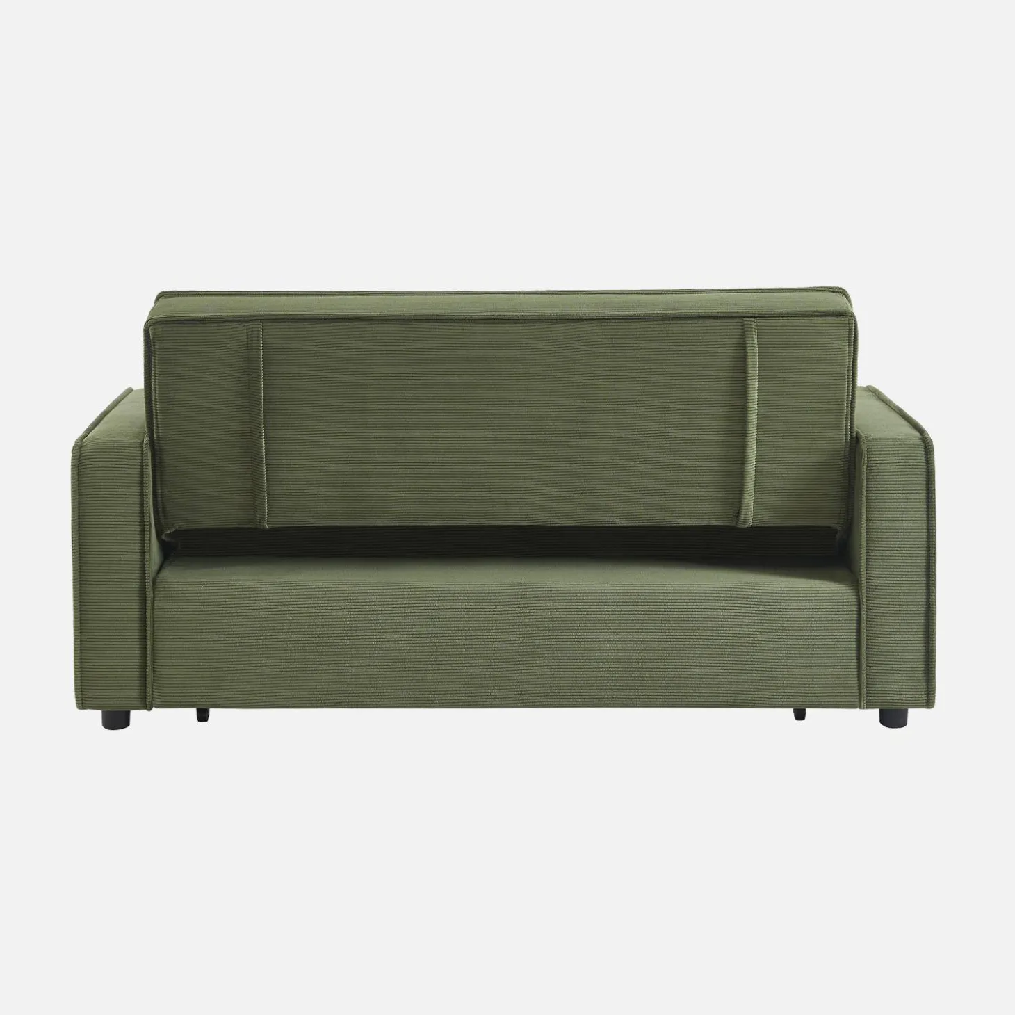Sofá-cama em veludo canelado, 2 lugares