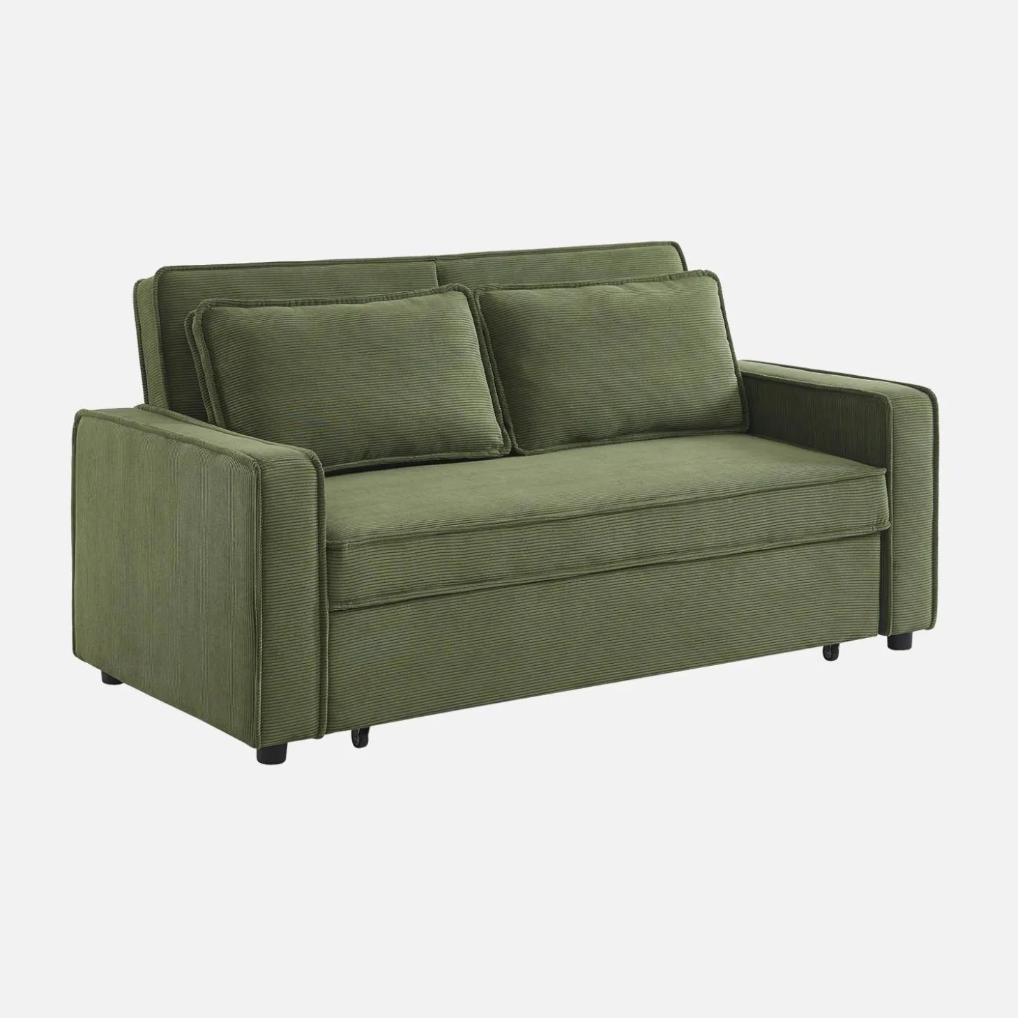 Sofá-cama em veludo canelado, 2 lugares