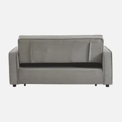 Sofá-cama em veludo canelado, 2 lugares