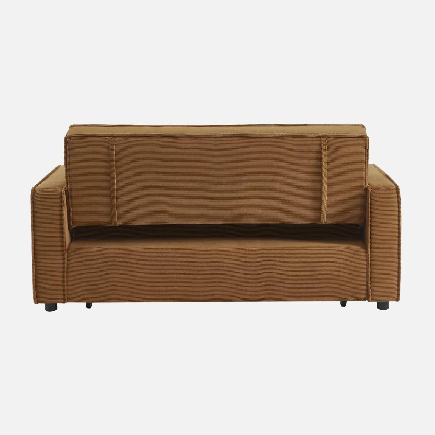 Sofá-cama em veludo canelado, 2 lugares