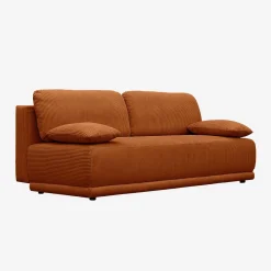 Sofá-cama em veludo canelado, 3 lugares