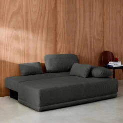 Sofá-cama em veludo canelado, 3 lugares