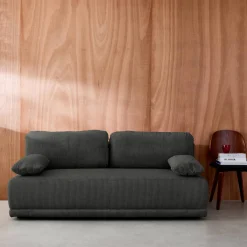 Sofá-cama em veludo canelado, 3 lugares