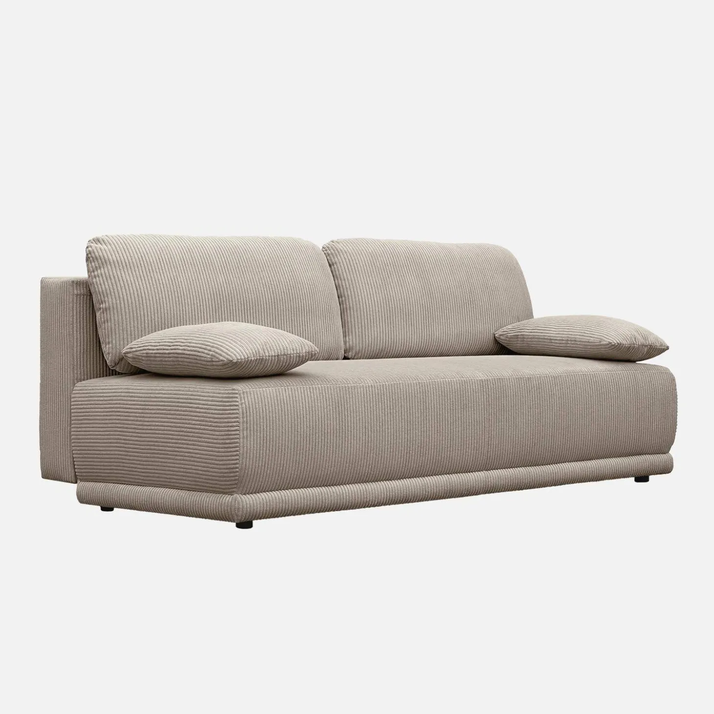 Sofá-cama em veludo canelado, 3 lugares