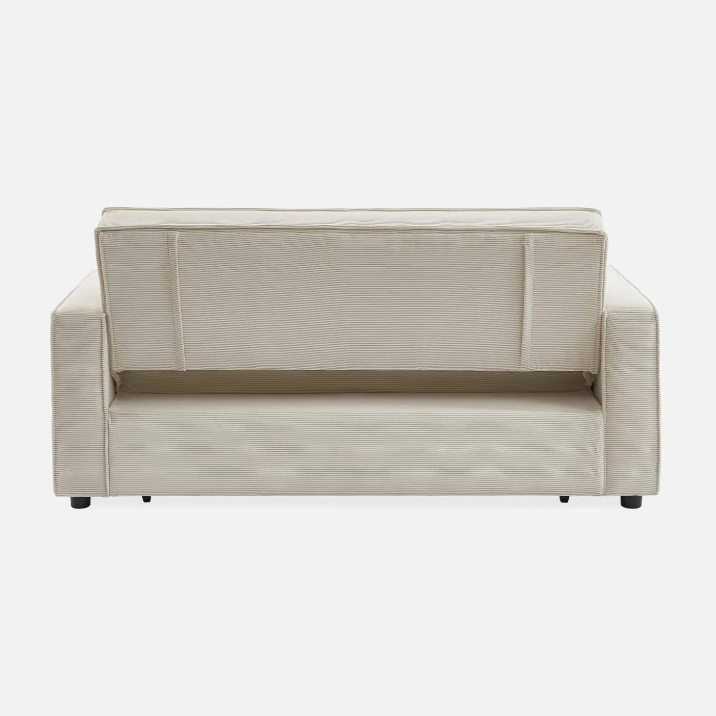 Sofá-cama em veludo canelado, 2 lugares
