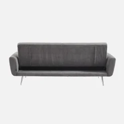 Sofá-cama reversível em veludo canelado com pés em metal, 2-3 lugares