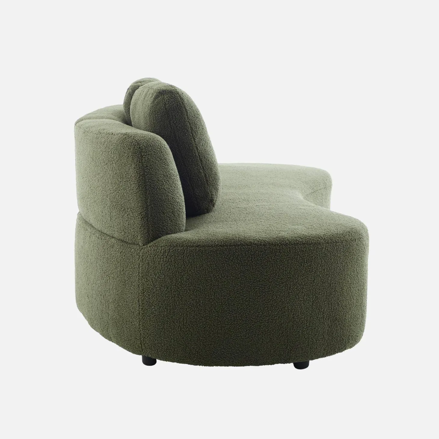 Sofá com linhas curvas em tecido bouclé, 3 lugares