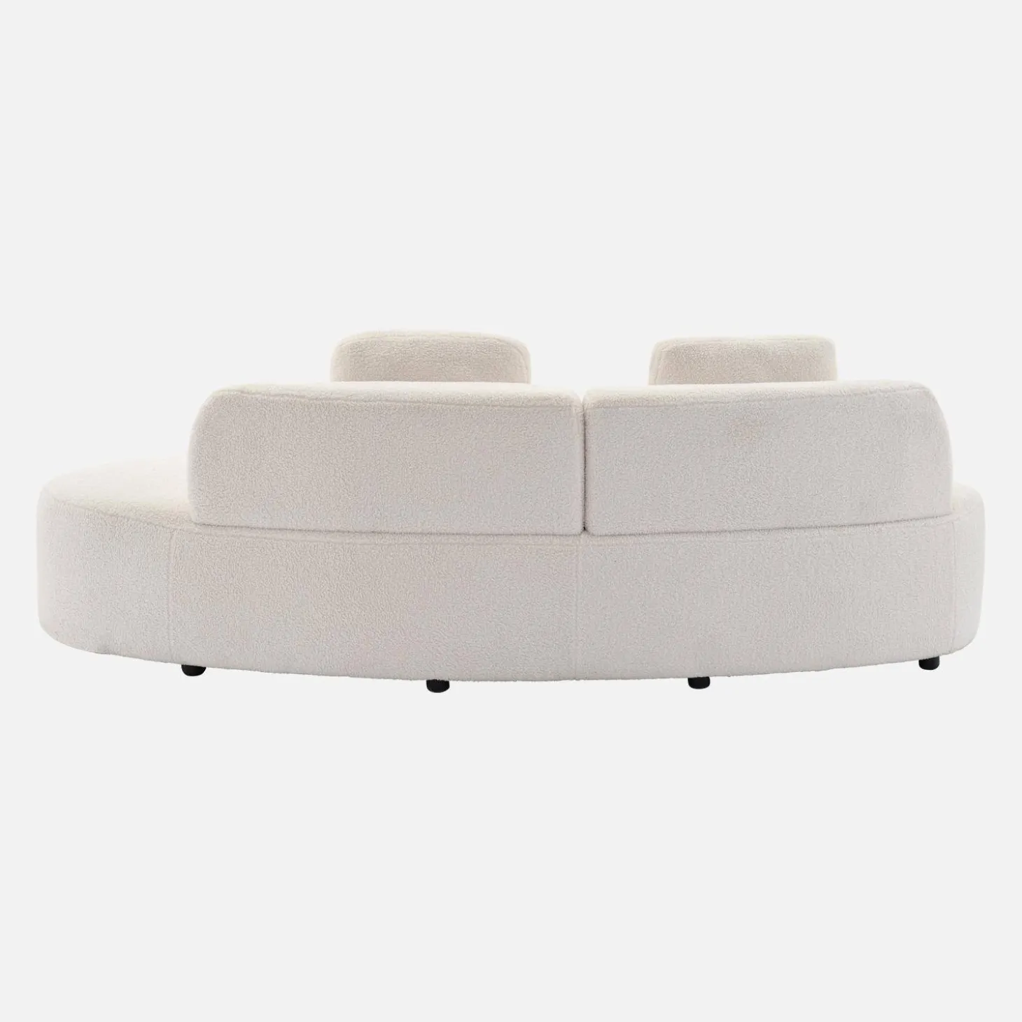 Sofá com linhas curvas em tecido bouclé, 3 lugares