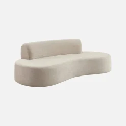 Sofá com linhas curvas em tecido de chenille, 3 lugares