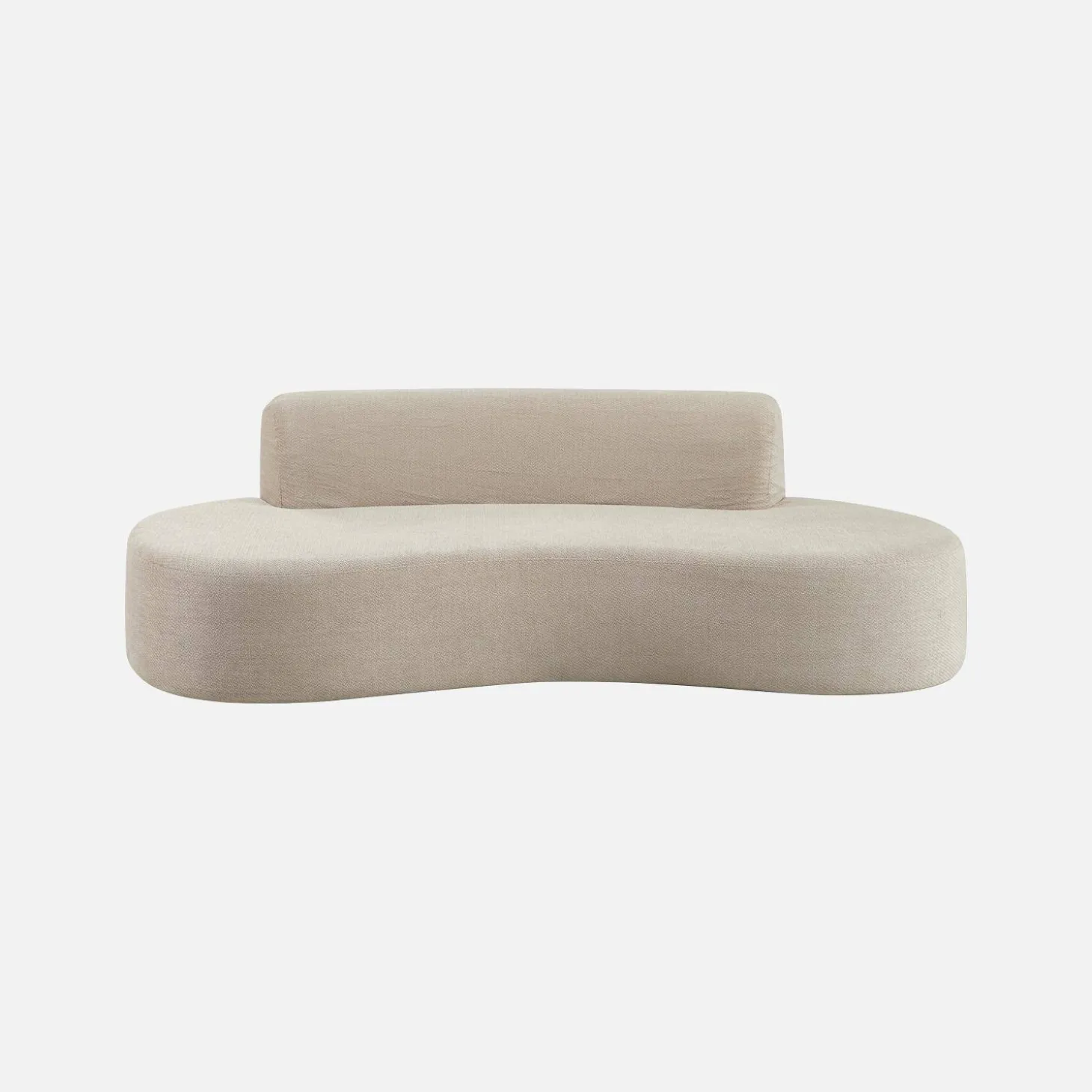 Sofá com linhas curvas em tecido de chenille, 3 lugares