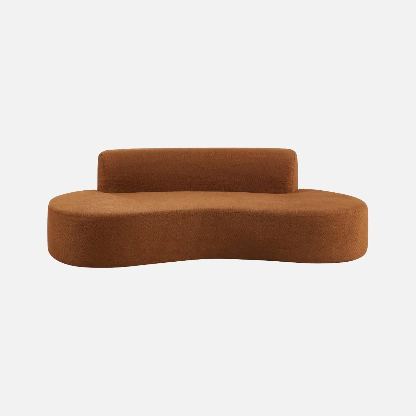 Sofá com linhas curvas em tecido de chenille, 3 lugares