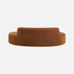 Sofá com linhas curvas em tecido de chenille, 3 lugares