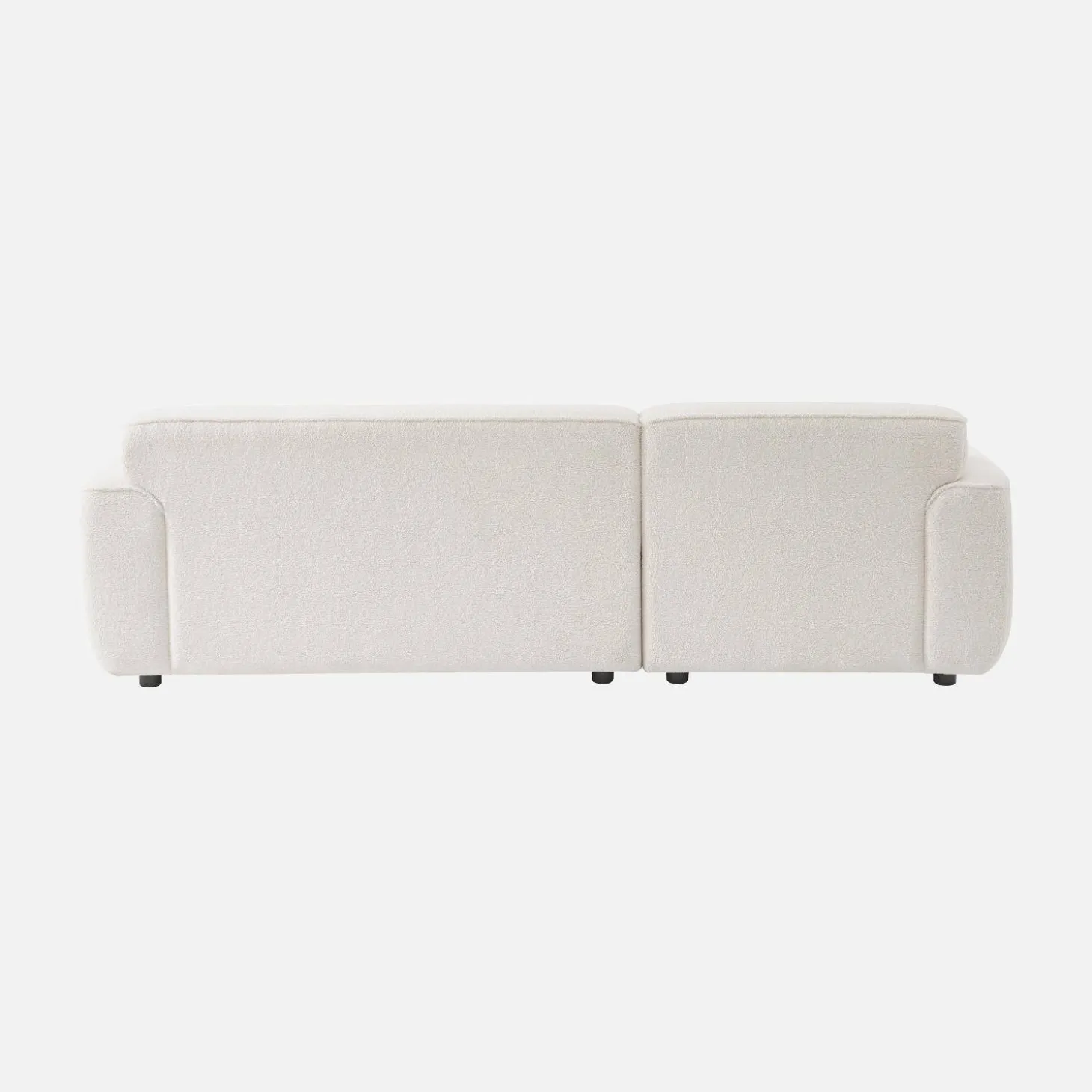 Sofá de canto em tecido bouclé, 3 lugares