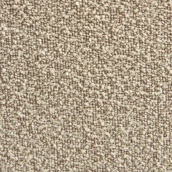 Sofá de canto modular com apoio para os pés em tecido bouclé, 5 lugares