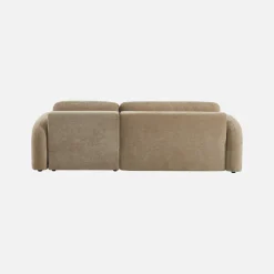 Sofá de canto reversível com chaise longue, cama e baú, 3 lugares