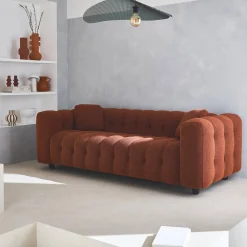 Sofá em tecido bouclé, 3 lugares