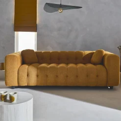 Sofá em tecido bouclé, 3 lugares
