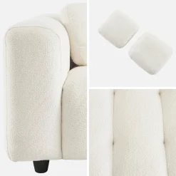 Sofá em tecido bouclé, 2 lugares
