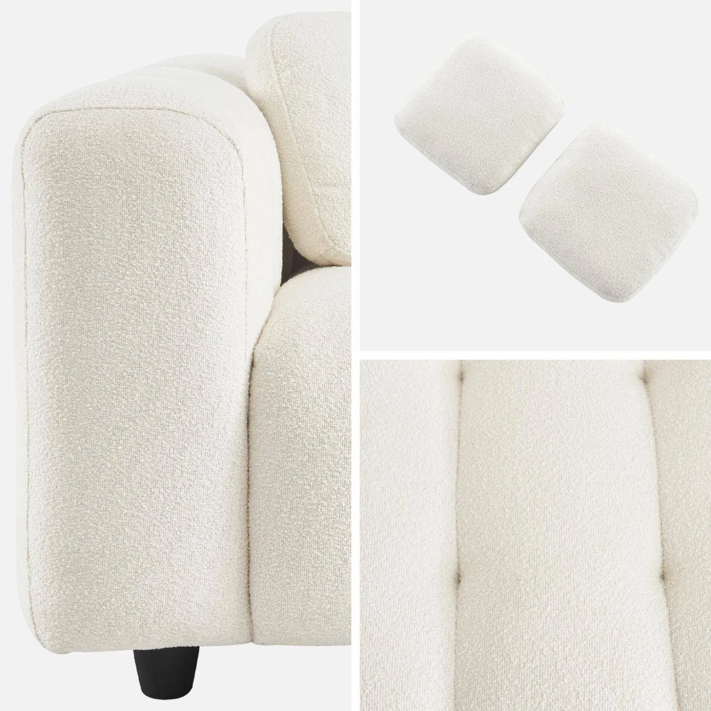 Sofá em tecido bouclé, 2 lugares