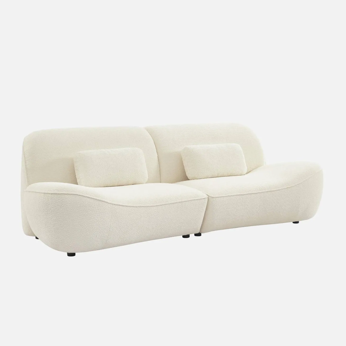 Sofá em tecido bouclé, 3 lugares
