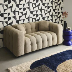 Sofá em tecido bouclé, 2 lugares