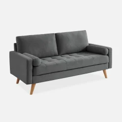 Sofá em tecido de estilo escandinavo, 3 lugares