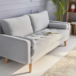 Sofá em tecido de estilo escandinavo, 3 lugares