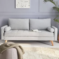 Sofá em tecido de estilo escandinavo, 3 lugares