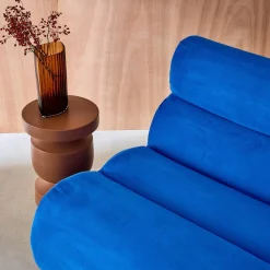 Sofá modular com apoio para os pés em tecido, 3 lugares