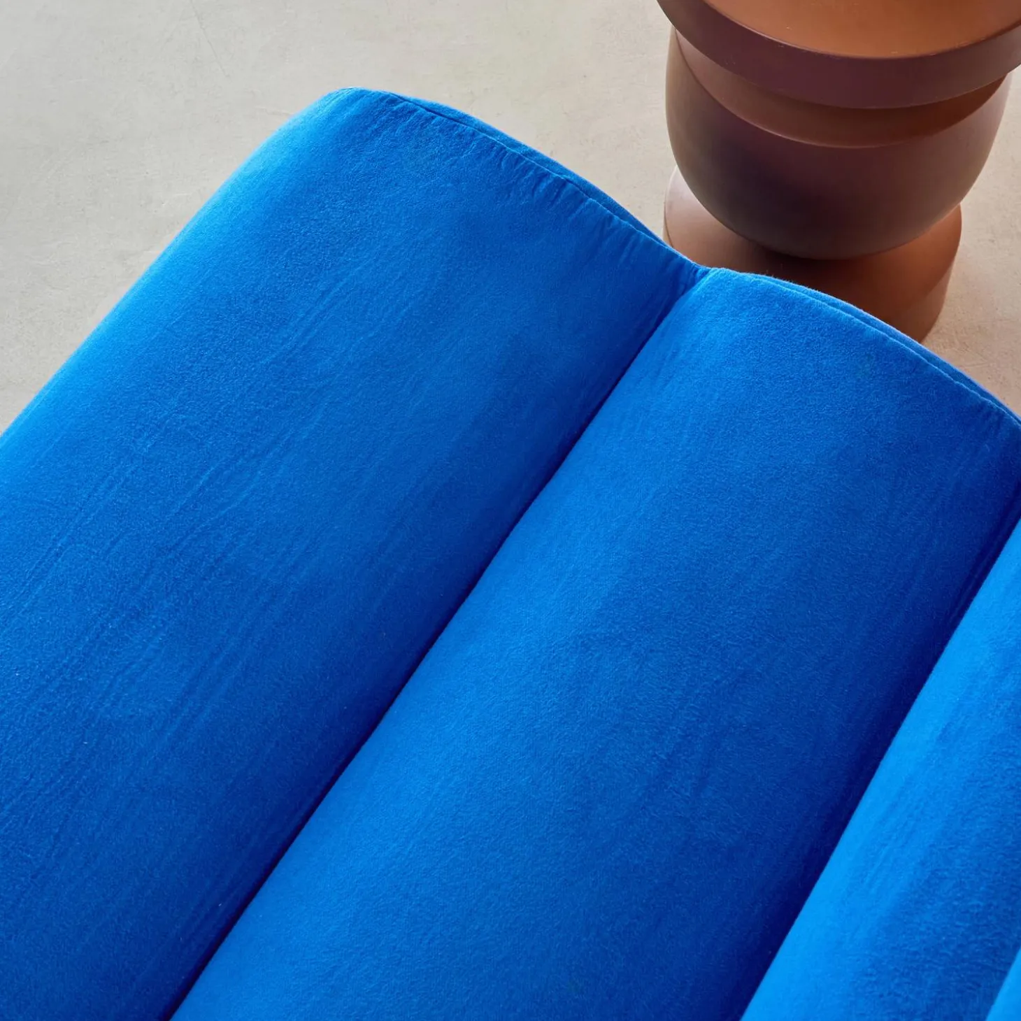 Sofá modular com apoio para os pés em tecido, 3 lugares