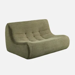 Sofá modular de veludo canelado, 2 lugares