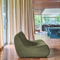 Sofá modular de veludo canelado, 2 lugares