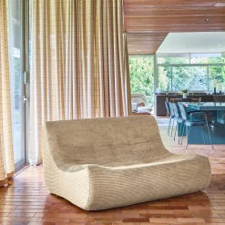 Sofá modular de veludo canelado, 2 lugares
