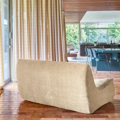 Sofá modular de veludo canelado, 2 lugares