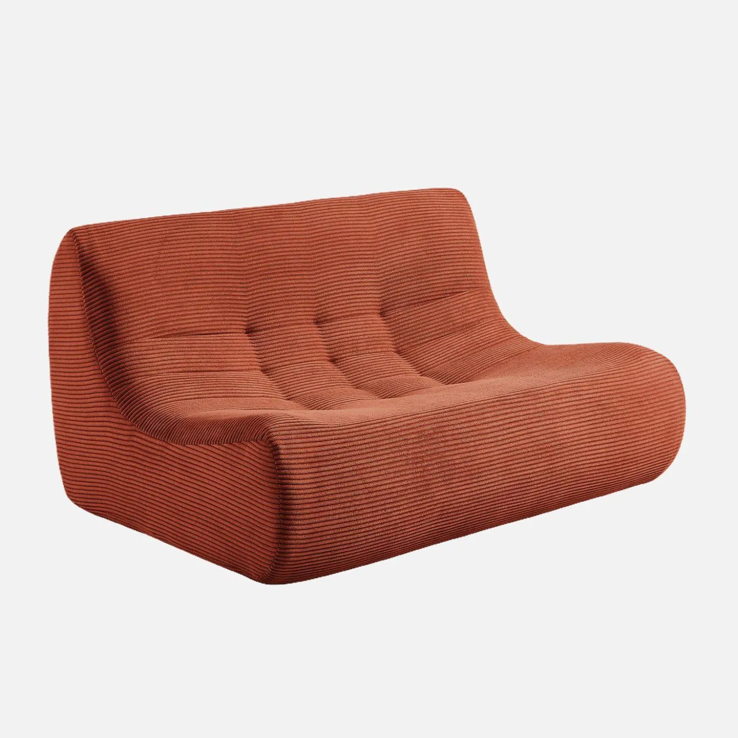 Sofá modular de veludo canelado, 2 lugares