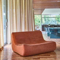 Sofá modular de veludo canelado, 2 lugares