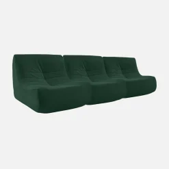 Sofá modular de veludo de 3 lugares