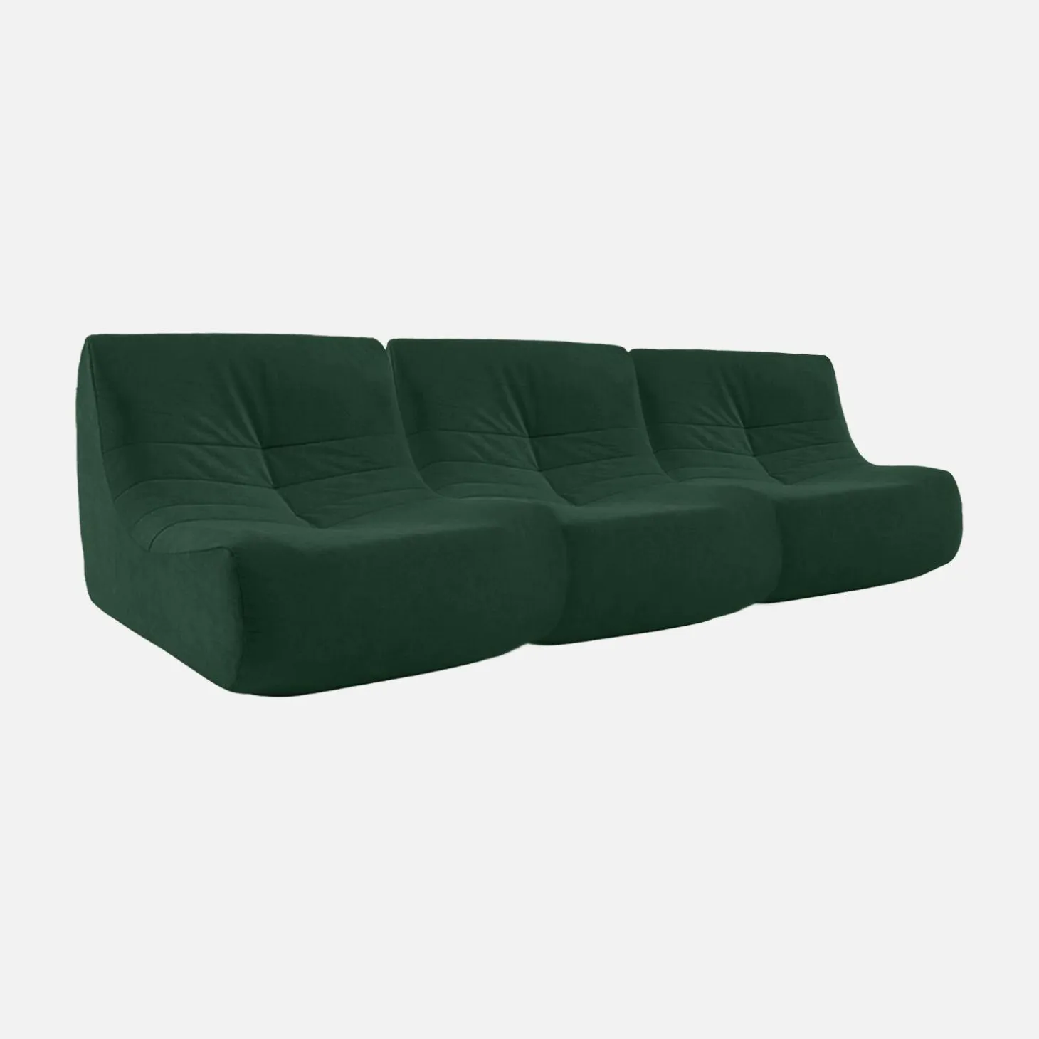 Sofá modular de veludo de 3 lugares