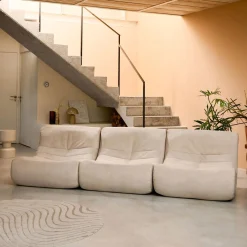 Sofá modular de veludo de 3 lugares