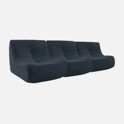 Sofá modular de veludo de 3 lugares